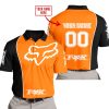 LIMITED EDITION - CUSTOM NAME MOTOCROCSS V2 - FOX RACING - BLACK ORANGE - POLO SHIRT