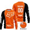 LIMITED EDITION - CUSTOM NAME MOTOCROCSS V2 - FOX RACING - BLACK ORANGE - SWEATER UGLY