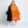 LIMITED EDITION - CUSTOM NAME MOTOCROCSS V2 - FOX RACING - BLACK ORANGE - OODIE BLANKET HOODIE