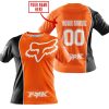LIMITED EDITION - CUSTOM NAME MOTOCROCSS V2 - FOX RACING - BLACK ORANGE - T-SHIRT