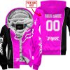 LIMITED EDITION - CUSTOM NAME MOTOCROCSS V2 - FOX RACING - BLACK PINK - FLEECE ZIP HOODIE