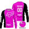 LIMITED EDITION - CUSTOM NAME MOTOCROCSS V2 - FOX RACING - BLACK PINK - SWEATER UGLY