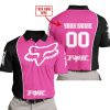 LIMITED EDITION - CUSTOM NAME MOTOCROCSS V2 - FOX RACING - BLACK PINK 1 - POLO SHIRT