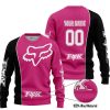 LIMITED EDITION - CUSTOM NAME MOTOCROCSS V2 - FOX RACING - BLACK PINK 1 - SWEATER UGLY
