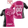 LIMITED EDITION - CUSTOM NAME MOTOCROCSS V2 - FOX RACING - BLACK PINK 1 - T-SHIRT