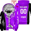 LIMITED EDITION - CUSTOM NAME MOTOCROCSS V2 - FOX RACING - BLACK PURLPLE - FLEECE ZIP HOODIE
