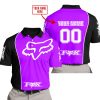 LIMITED EDITION - CUSTOM NAME MOTOCROCSS V2 - FOX RACING - BLACK PURLPLE - POLO SHIRT