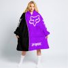 LIMITED EDITION - CUSTOM NAME MOTOCROCSS V2 - FOX RACING - BLACK PURLPLE  - OODIE BLANKET HOODIE