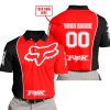 LIMITED EDITION - CUSTOM NAME MOTOCROCSS V2 - FOX RACING - BLACK RED - POLO SHIRT