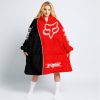 LIMITED EDITION - CUSTOM NAME MOTOCROCSS V2 - FOX RACING - BLACK RED - OODIE BLANKET HOODIE