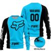 LIMITED EDITION - CUSTOM NAME MOTOCROCSS V2 - FOX RACING - BLACK SKY BLUE - SWEATER UGLY