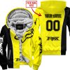 LIMITED EDITION - CUSTOM NAME MOTOCROCSS V2 - FOX RACING - BLACK YELLOW - FLEECE ZIP HOODIE