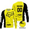 LIMITED EDITION - CUSTOM NAME MOTOCROCSS V2 - FOX RACING - BLACK YELLOW - SWEATER UGLY