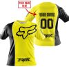 LIMITED EDITION - CUSTOM NAME MOTOCROCSS V2 - FOX RACING - BLACK YELLOW - T-SHIRT