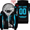 WHAT THE FOX – LIMITED EDITION – FLY RACING - BLACK SKY BLUE - FLEECE ZIP HOODIE