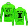 RACING GIRLS LIKE IT DIRTY - FOX RACING - GREEN - LONG SLEEVE POLO SHIRT