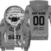 RACING GIRLS LIKE IT DIRTY - FOX RACING - GREY - FLEECE ZIP HOODIE
