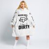 RACING GIRLS LIKE IT DIRTY - FOX RACING - WHITE - OODIE BLANKET HOODIE