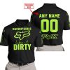 RACING GIRLS LIKE IT DIRTY - FOX RACING - BLACK GREEN 1 - POLO SHIRT