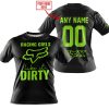 RACING GIRLS LIKE IT DIRTY - FOX RACING - BLACK GREEN 1 - T-SHIRT