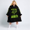 RACING GIRLS LIKE IT DIRTY - FOX RACING - BLACK NEON - OODIE BLANKET HOODIE
