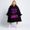 RACING GIRLS LIKE IT DIRTY - FOX RACING - BLACK PINK - OODIE BLANKET HOODIE