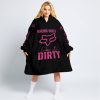 RACING GIRLS LIKE IT DIRTY - FOX RACING - BLACK PINK 1 - OODIE BLANKET HOODIE