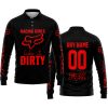 RACING GIRLS LIKE IT DIRTY - FOX RACING - BLACK RED - LONG SLEEVE POLO SHIRT
