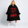 RACING GIRLS LIKE IT DIRTY - FOX RACING - BLACK RED - OODIE BLANKET HOODIE