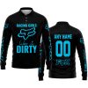 RACING GIRLS LIKE IT DIRTY - FOX RACING - BLACK SKY BLUE - LONG SLEEVE POLO SHIRT