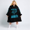 RACING GIRLS LIKE IT DIRTY - FOX RACING - BLACK SKY BLUE - OODIE BLANKET HOODIE