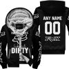 RACING GIRLS LIKE IT DIRTY - FOX RACING - BLACK WHITE - FLEECE ZIP HOODIE