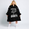 RACING GIRLS LIKE IT DIRTY - FOX RACING - BLACK WHITE - OODIE BLANKET HOODIE