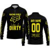 RACING GIRLS LIKE IT DIRTY - FOX RACING - BLACK YELLOW - LONG SLEEVE POLO SHIRT