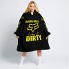 RACING GIRLS LIKE IT DIRTY - FOX RACING - BLACK YELLOW - OODIE BLANKET HOODIE