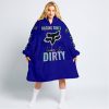 RACING GIRLS LIKE IT DIRTY - FOX RACING - NAVY V1 - OODIE BLANKET HOODIE