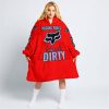 RACING GIRLS LIKE IT DIRTY - FOX RACING - RED V1 - OODIE BLANKET HOODIE