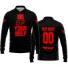 GO FOX YOUR SELF – LIMITED EDITION – FLY RACING - BLACK RED - LONG SLEEVE POLO SHIRT