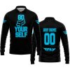 GO FOX YOUR SELF – LIMITED EDITION – FLY RACING - BLACK SKY BLUE - LONG SLEEVE POLO SHIRT