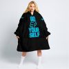 GO FOX YOUR SELF – LIMITED EDITION – FLY RACING - BLACK SKY BLUE - OODIE BLANKET HOODIE