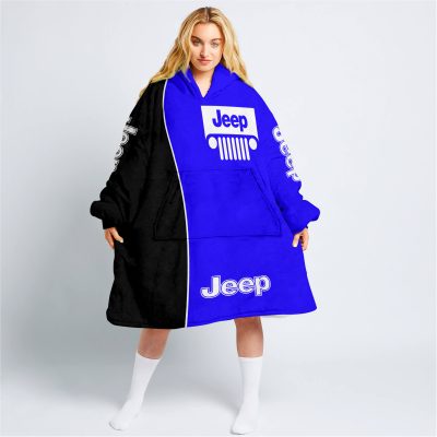 Limited Edition - Custom Name Jeep - Black Blue - Oodie Blanket