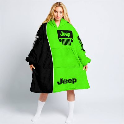 Limited Edition - Custom Name Jeep - Black Green - Oodie Blanket
