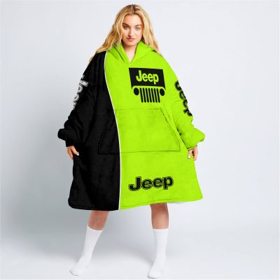 Limited Edition - Custom Name Jeep - Black Neon - Oodie Blanket