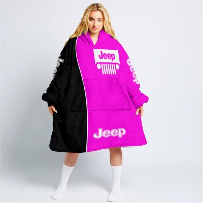 Limited Edition - Custom Name Jeep - Black Pink - Oodie Blanket