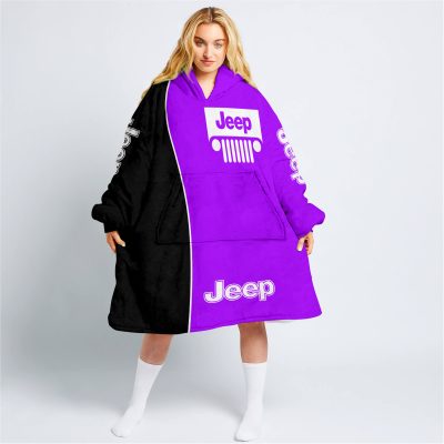 Limited Edition - Custom Name Jeep - Black Purple - Oodie Blanket