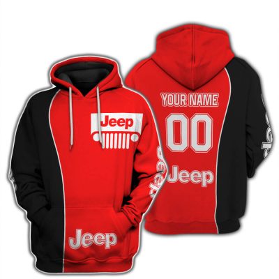 Limited Edition - Custom Name Jeep - Black Red
