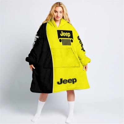 Limited Edition - Custom Name Jeep - Black Yellow - Oodie Blanket