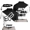 JUST GONNA SEND IT - 3D ALL OVER PRINTED - FOX RACING - BLACK - POLO SHIRT