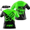 JUST GONNA SEND IT - 3D ALL OVER PRINTED - FOX RACING - GREEN - T-SHIRT