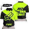 JUST GONNA SEND IT - 3D ALL OVER PRINTED - FOX RACING - NEON - POLO SHIRT